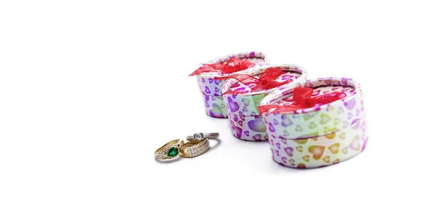 반지 및 상자 — 스톡 사진