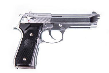 Silver Handgun Isolated clipart