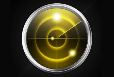 Siyah üstüne sarı radar