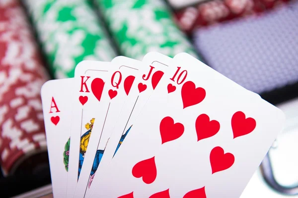 Poker Cards and Chips — Stock Photo, Image