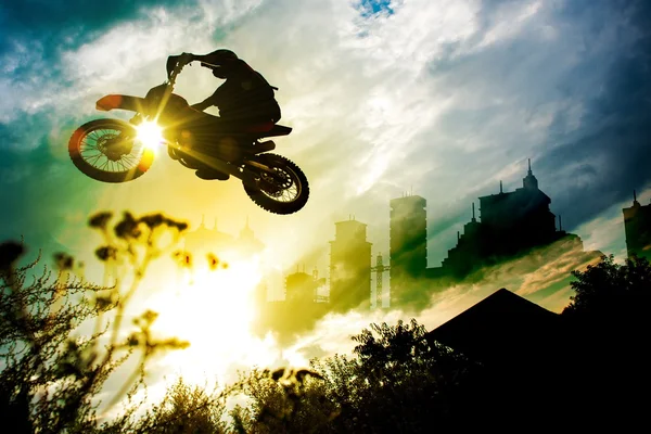 Urban Dirt Bike Jump — Stock Photo, Image