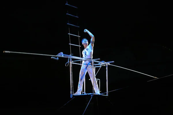 Minsk Belarus 2019 Tightrope Walkers Minsk International Circus Art Festival — 스톡 사진