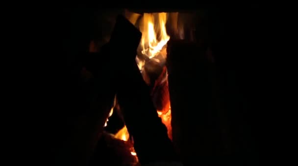 Incendio Nella Stufa Primo Piano Casa — Video Stock