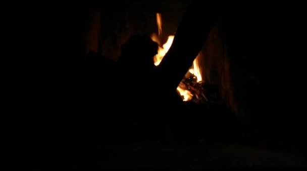 Video Fuego Para Leña Final Chimenea Concepto Calefacción Madera — Vídeos de Stock