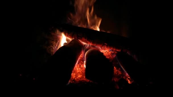 Cheminée Confortable Relaxante Avec Bois Chauffage Pour Méditation — Video