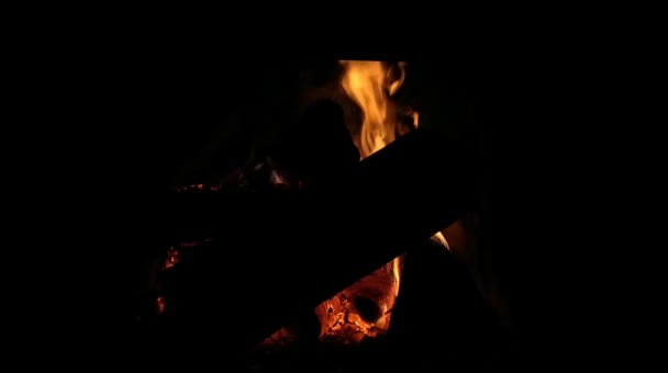 Elden Brinner Eldstaden Avkopplande Video För Meditation Hemma — Stockvideo