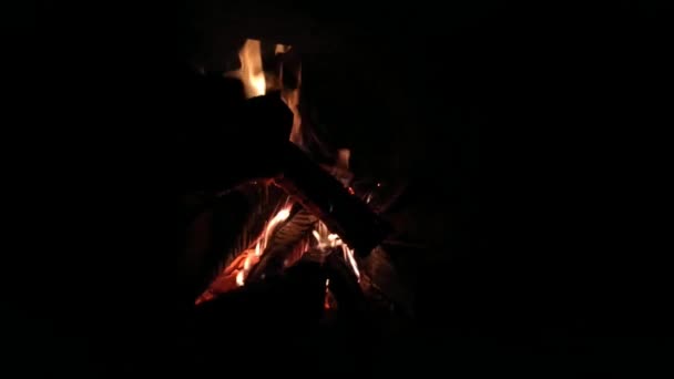 Огонь Горит Камине Расслабляющее Видео Медитации Дома — стоковое видео