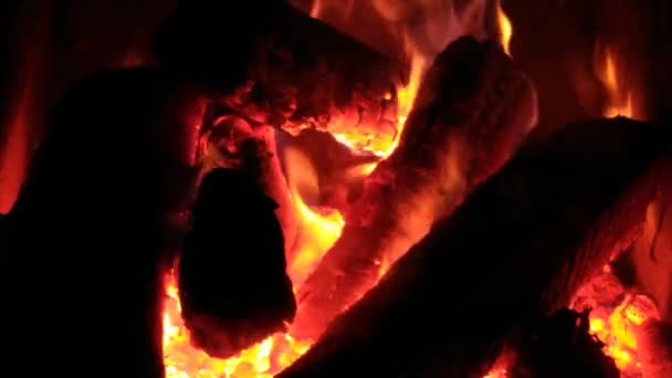 Fuego Arde Chimenea Video Relajante Para Meditación Casa — Vídeos de Stock