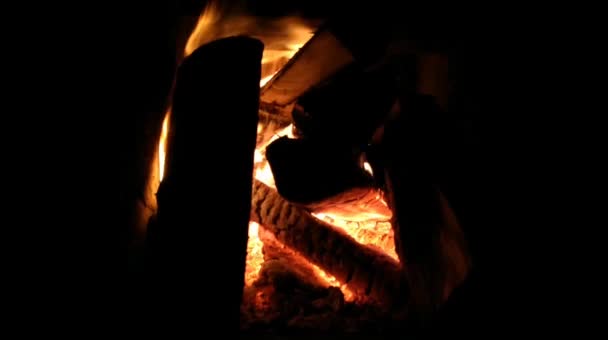 Relaxační Oheň Krbu Zimní Noci — Stock video