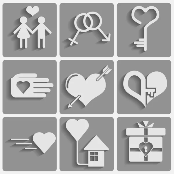 Sevgililer günü simgeler kümesi, romantik işaretleri seviyorum