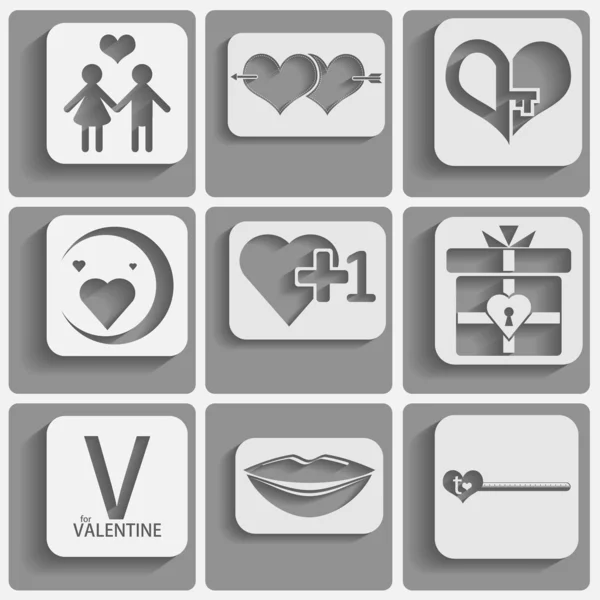 Sevgililer günü simgeler kümesi, romantik işaretleri seviyorum