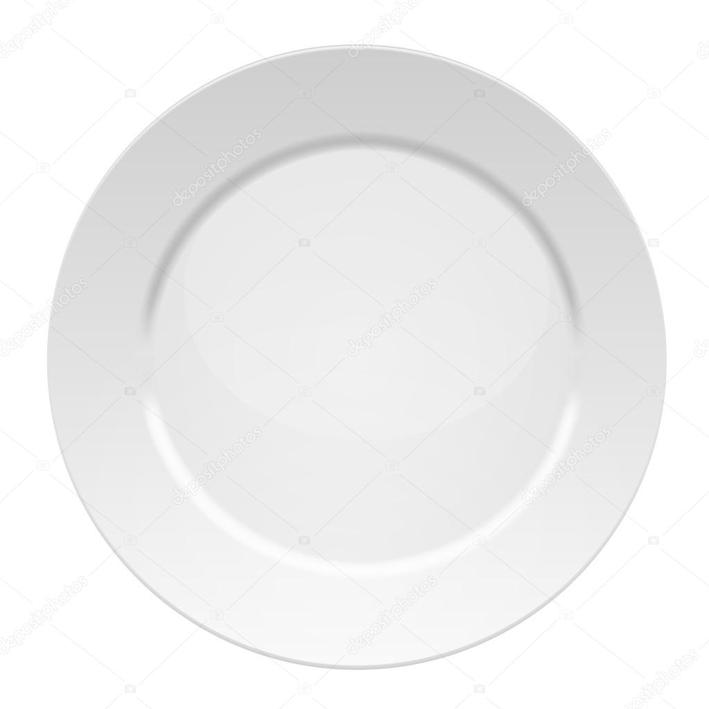 Vector illustration of blank white dinner plate