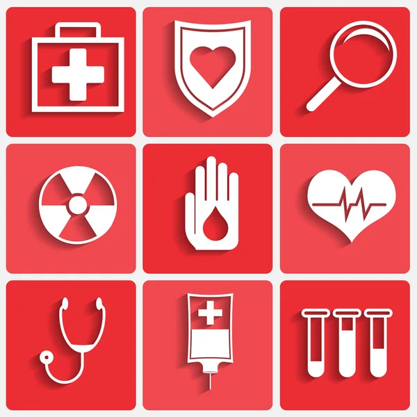 vektör tıbbi Tema simgeleri ayarlamak