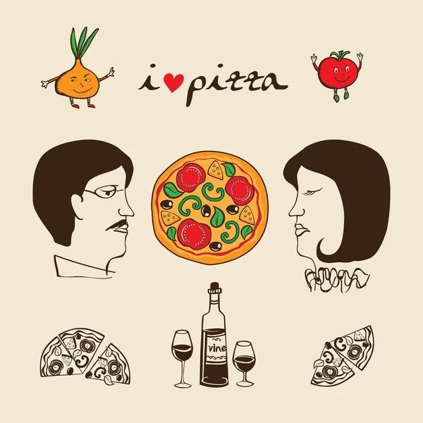 Pizza fundo para pizzaria — Vetor de Stock