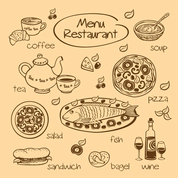 Menú del restaurante. Ilustración vectorial . — Vector de stock