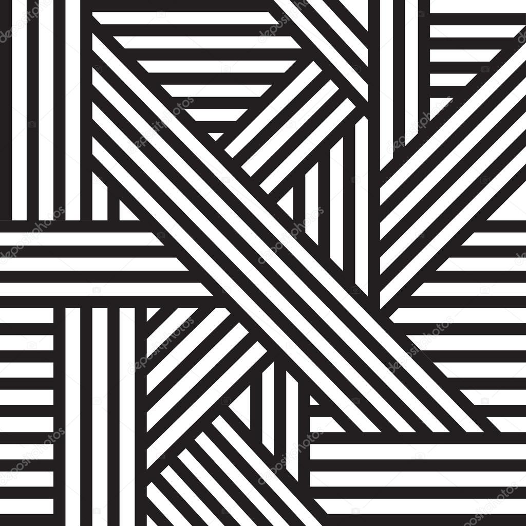 Abstract seamless pattern. Black and white lines.