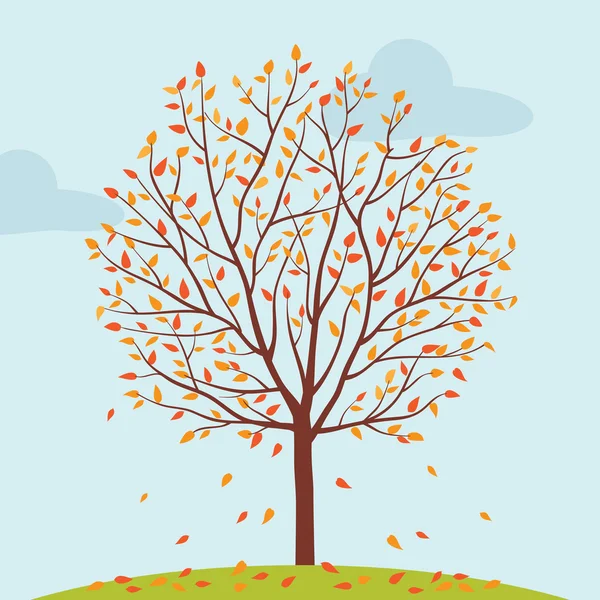 Albero autunnale. Illustrazione vettoriale . — Vettoriale Stock