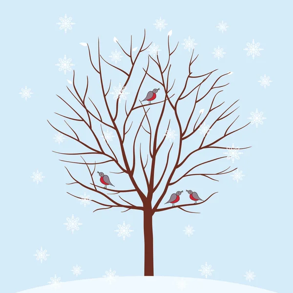 Zimą drzewa. Ilustracja wektorowa. — Wektor stockowy