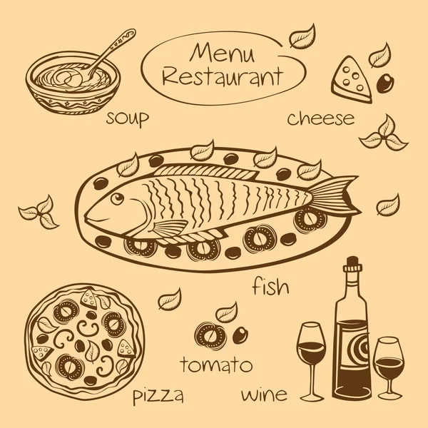 Restaurant menu. vectorillustratie. — Stockvector