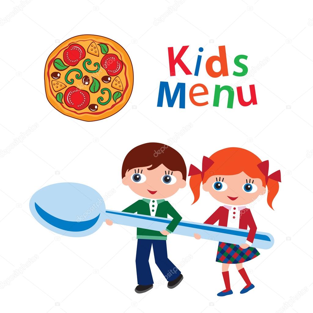 Kids menu. Vector illustration.