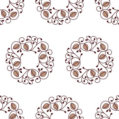 Zarif lüks çiçeksiz desen. Tekstil, kumaş imalatı, duvar kağıdı, kapaklar, yüzey, baskı, hediye paketi, koleksiyon defteri için çikolata kahverengi arka plan. Eski tarz. Vektör.