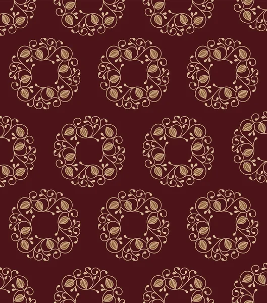 Elegantes Luxuriöses Florales Nahtmuster Schokoladenbrauner Hintergrund Für Textilien Textilherstellung Tapeten — Stockvektor