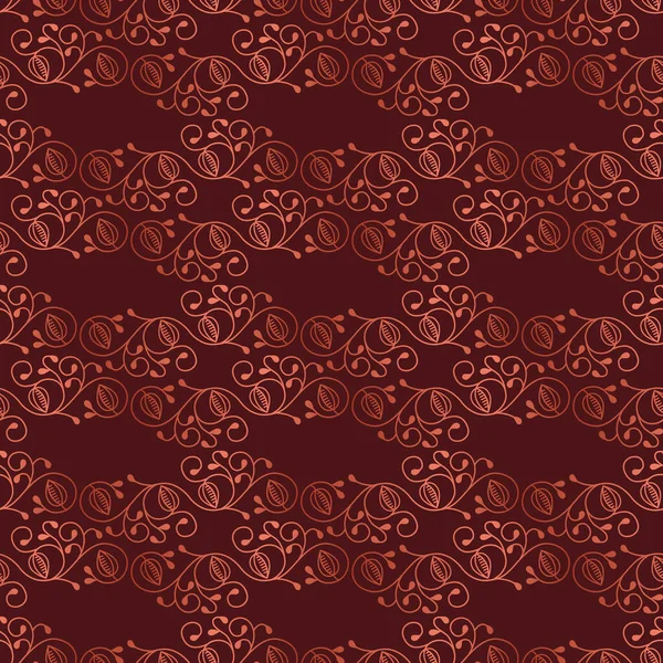 Elegantes Luxuriöses Florales Nahtmuster Schokoladenbrauner Hintergrund Für Textilien Textilherstellung Tapeten — Stockvektor