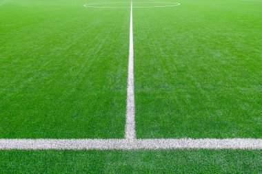 Futbol alanı ayrıntı ile beyaz çizgiler