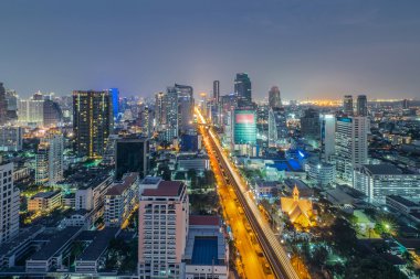 Bangkok gece saat görünümünde