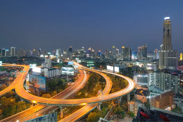Bangkok city day view with main traffic — Stock Photo, Image