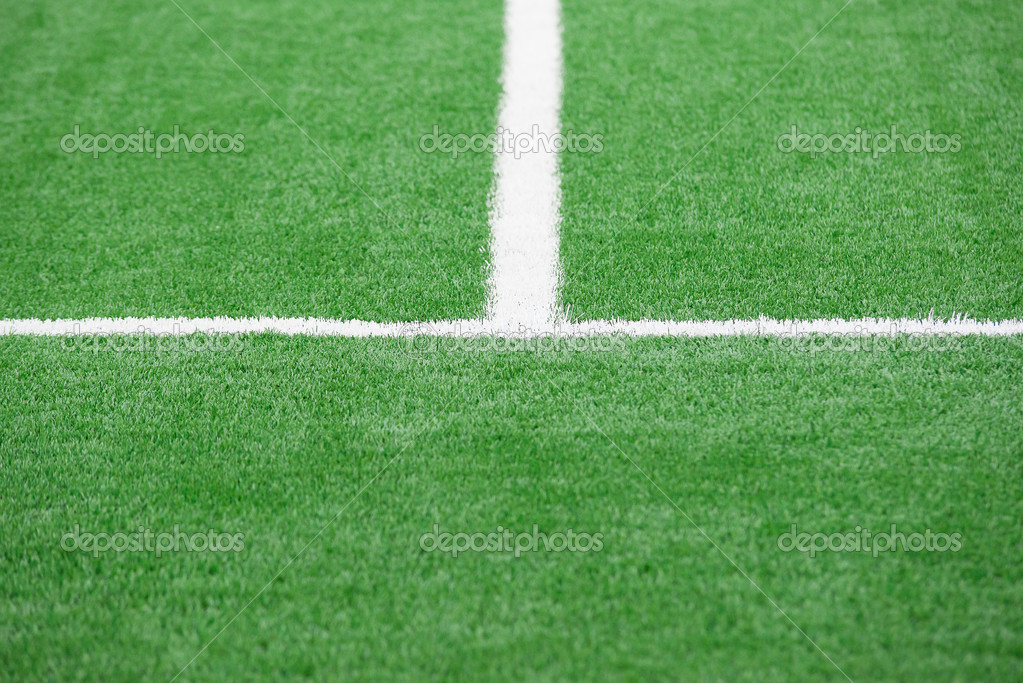 Curve White Line On Soccer Field Soccer Field Detail With White Lines Stock Photo