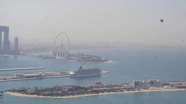 Widok Sztuczną Wyspę Palm Jumeirah Dubaju Pochodzący Szczytu View — Zdjęcie stockowe