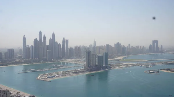View Man Made Palm Jumeirah Island Dubai Taken Top View — стоковое фото