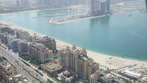 View Man Made Palm Jumeirah Island Dubai Taken Top View — стоковое фото