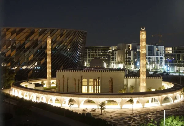 Dubai United Arab Emirates October 2021 Illuminated Mosque Night Dubai — Stock Photo, Image