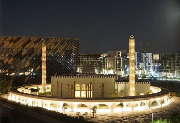 Dubai United Arab Emirates October 2021 Illuminated Mosque Night Dubai — Stock Photo, Image