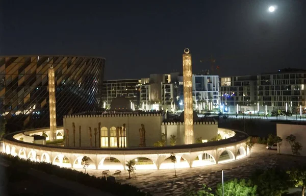 Dubái Emiratos Árabes Unidos Octubre 2021 Mezquita Iluminada Por Noche — Foto de Stock