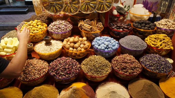 Spezie Condimenti Sfusi Vendita Nel Mercato Della Parte Vecchia Dubai — Foto Stock