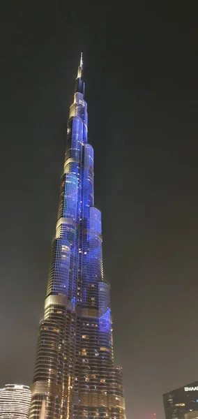 Dubai Emirados Árabes Unidos Outubro 2021 Dubai Night Skyline Vistas — Fotografia de Stock