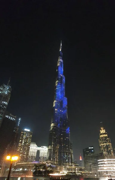 Dubaï Émirats Arabes Unis Octobre 2021 Dubai Night Skyline Vue — Photo