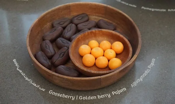 Gooseberry Και Golden Berry Pajuro Στην Περουβιανή Έκθεση Τροφίμων Στην — Φωτογραφία Αρχείου