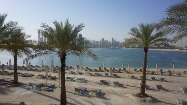 Dubai, Birleşik Arap Emirlikleri, 18 Ekim 2021: Dubai 'nin panoramik manzarası, Birleşik Arap Emirlikleri.