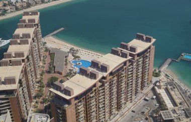 Dubai, Birleşik Arap Emirlikleri, 18 Ekim 2021: Dubai 'nin panoramik manzarası, Birleşik Arap Emirlikleri.