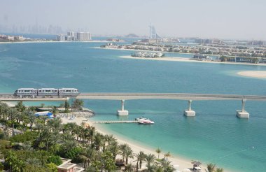 Dubai, Birleşik Arap Emirlikleri, 18 Ekim 2021: Dubai 'nin panoramik manzarası, Birleşik Arap Emirlikleri.
