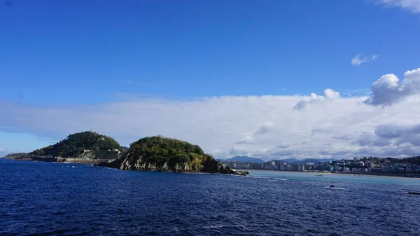 Vista Panorâmica Baía San Sebastian Dia Ensolarado Outono — Fotografia de Stock