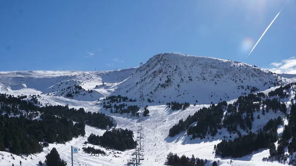 Sníh Horách Sjezdovkách Andorry Prosince 2021 — Stock fotografie