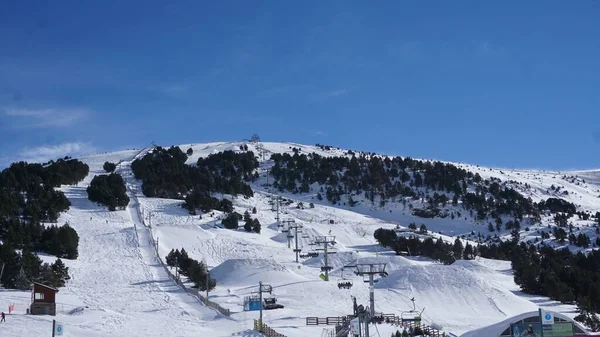 Śnieżne Obrazy Gór Tras Narciarskich Andory Grudnia 2021 — Zdjęcie stockowe