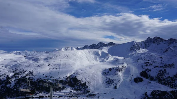 Сніжні Зображення Гір Лижних Схилів Андорри Грудня 2021 Року — стокове фото