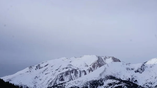 Images Enneigées Des Montagnes Des Pistes Ski Andorre Décembre 2021 — Photo