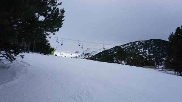 Snowy Images Mountains Ski Slopes Andorra December 2021 — Stock Photo, Image